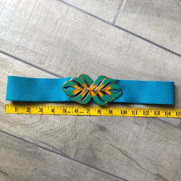 Vintage belts bundle - teal leaf and magenta blue braid. - Picture 4 of 8